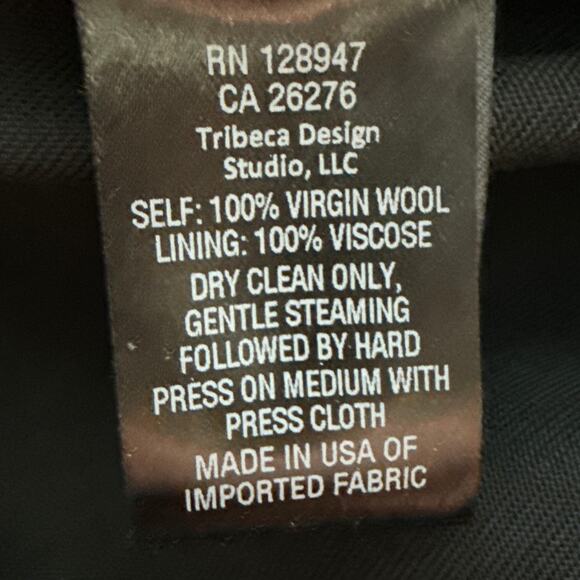 Nili Lotan Christophe Wide Leg Virgin Wool Pants Black Size 6 - Picture 15 of 15